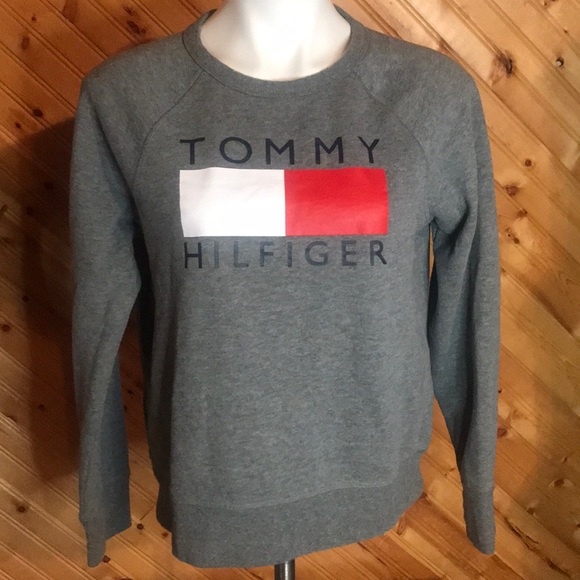 Grey Tommy Hilfiger Crewneck Sweatshirt - Picture 1 of 4